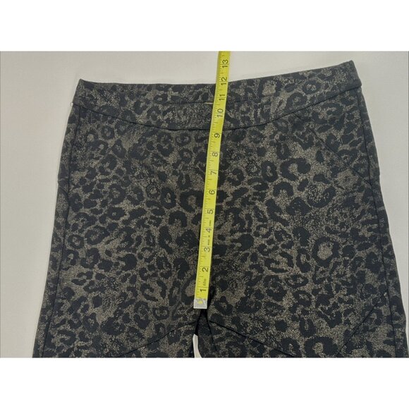 Free People Leopard Print Pants Womens Medium Black Pull On Stretch Yoga Casual - Picture 8 of 11